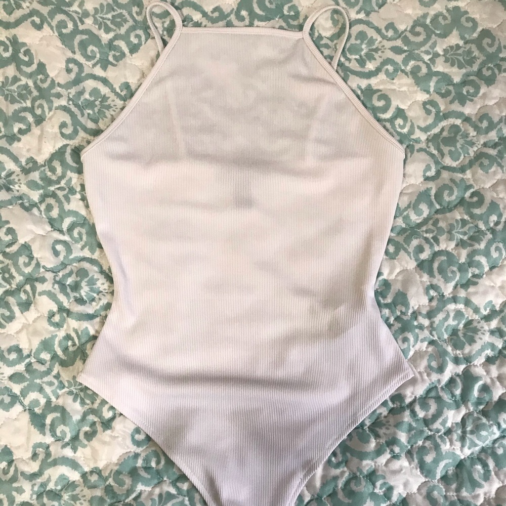 F21 bodysuit w square neck halter